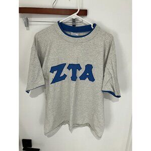 Premier Sportswear Women's ZTA Sorority T-Shirt, Gray/Blue, Large